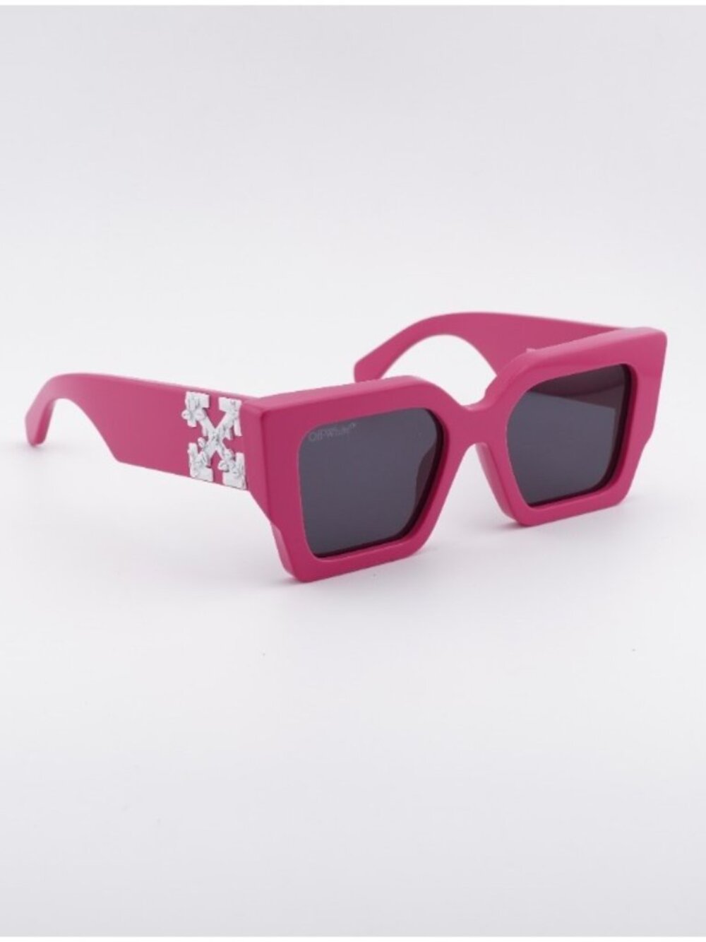 Off-White OERI003 6807 Sunglasses Pink Square Frame, Grey Lenses
